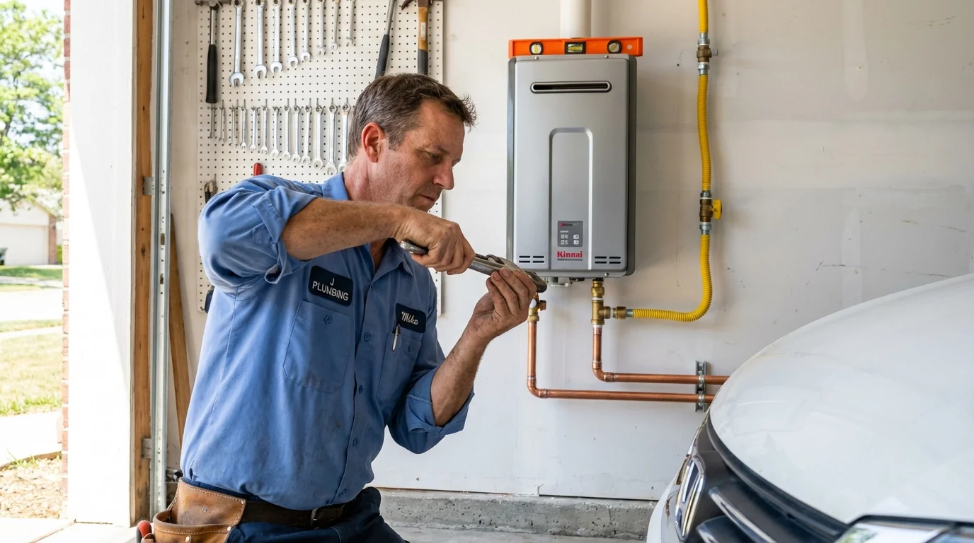 Tankless water heater installation by a Johns Plumbing LLC plumber in Mineral Ridge